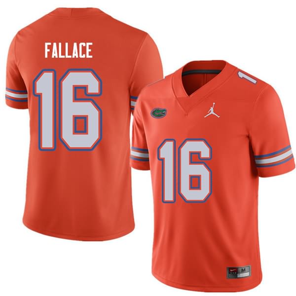 NCAA Florida Gators Brian Fallace Men's #16 Jordan Brand Orange Stitched Authentic College Football Jersey SQA0764GD